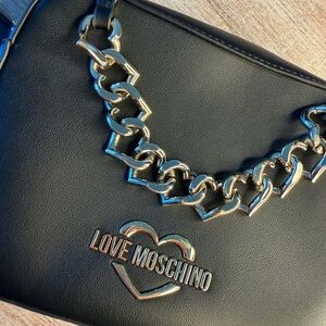Love Moschino Black Bag with Gold Chain